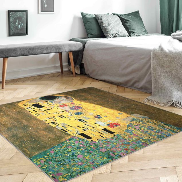 Teppich gold Gustav Klimt - Der Kuß