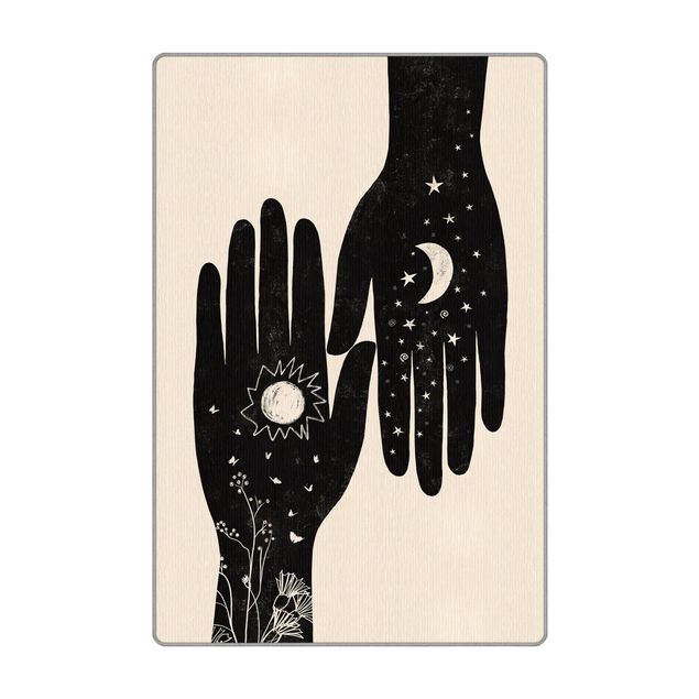 Teppich - Hände mit Mond und Sonne
