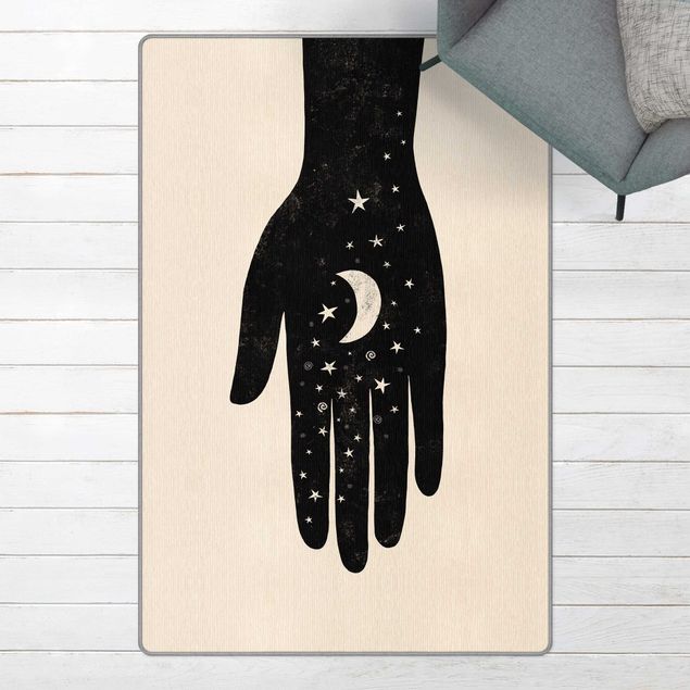Teppich Mandala  Hand mit Mond