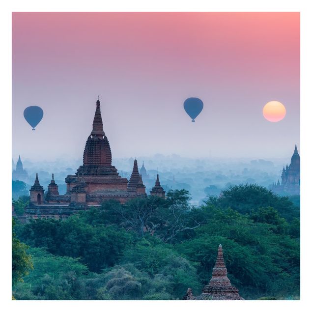 Fototapete - Heißluftballons über Tempelanlage