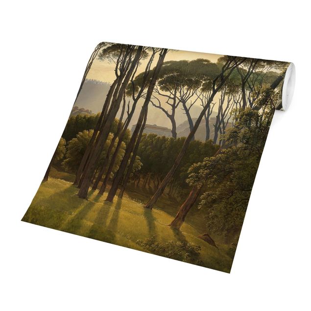 Tapete selbstklebend Hendrik Voogd Landschaft mit Bäumen in Öl