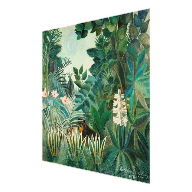 Glasbild - Henri Rousseau - Dschungel am Äquator - Quadrat