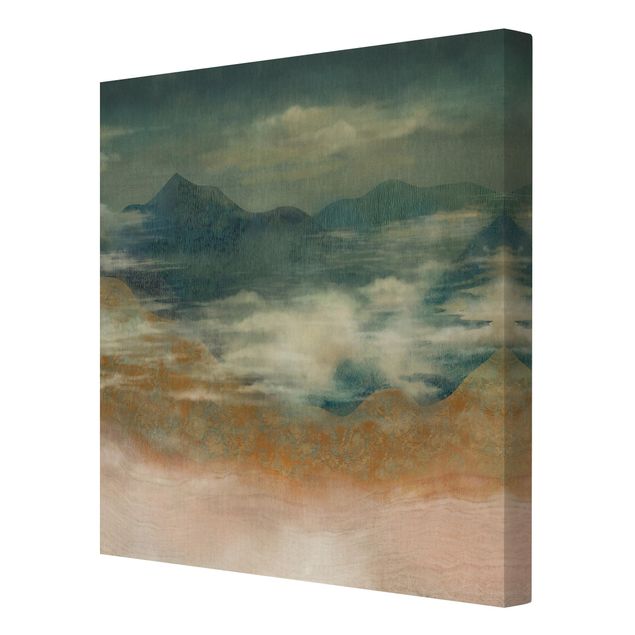 Leinwandbild - Himmelhohe Berglandschaft - Quadrat 1:1