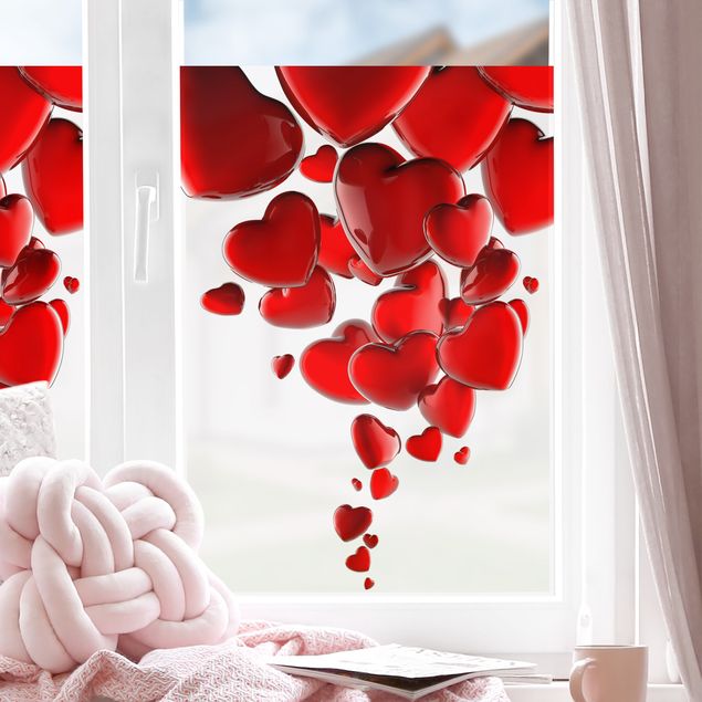 bunte Fensterfolie Herzballons