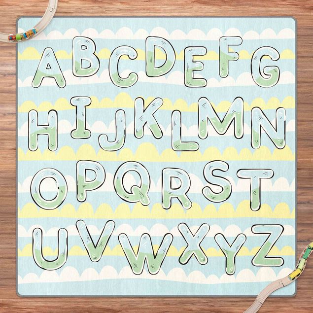Teppich pastell Ich lerne das Alphabet von A bis Z