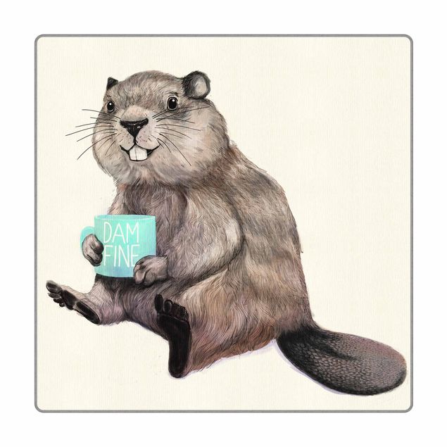 Laura Graves Art Illustration Biber mit Kaffeetasse