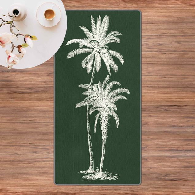 Teppich grün Illustration Palmen auf Grün