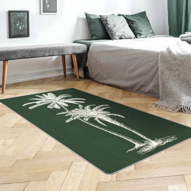 Große Teppiche Illustration Palmen auf Grün