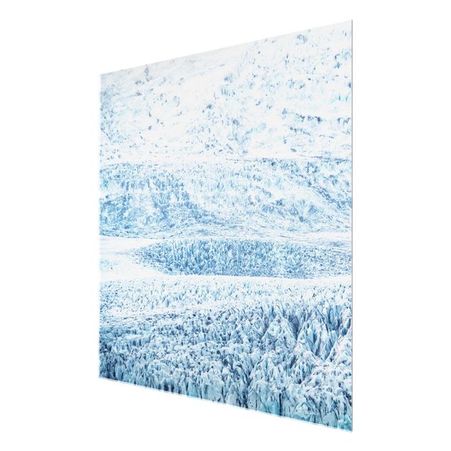 Glasbild - Isländisches Gletschermuster - Quadrat