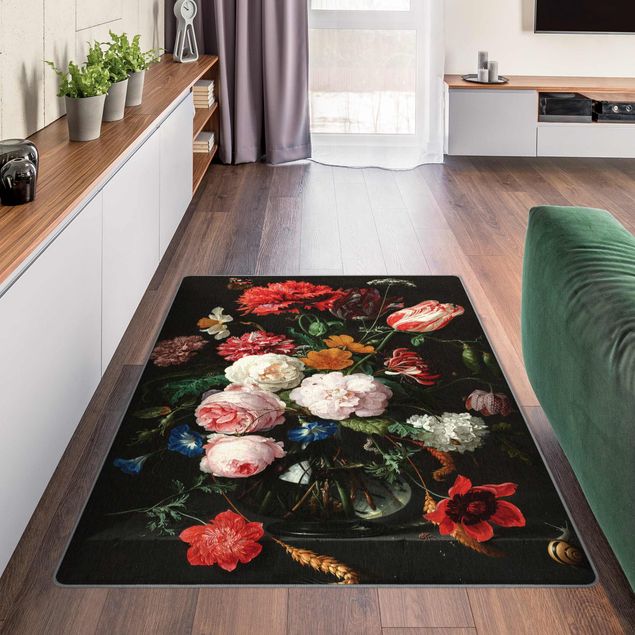Teppich modern Jan Davidsz de Heem - Stillleben mit Blumen in einer Glasvase