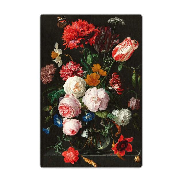 Teppich - Jan Davidsz de Heem - Stillleben mit Blumen in einer Glasvase