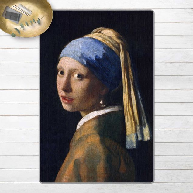 Teppich blau Jan Vermeer van Delft - Das Mädchen mit dem Perlenohrgehänge