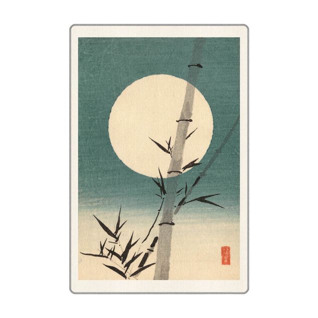 Teppich - Japanische Zeichnung Bambus und Mond