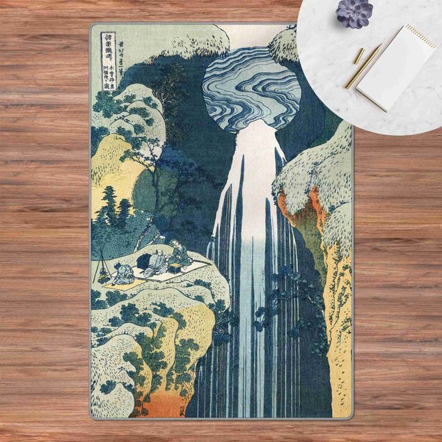 Teppiche groß Katsushika Hokusai - Der Wasserfall von Amida