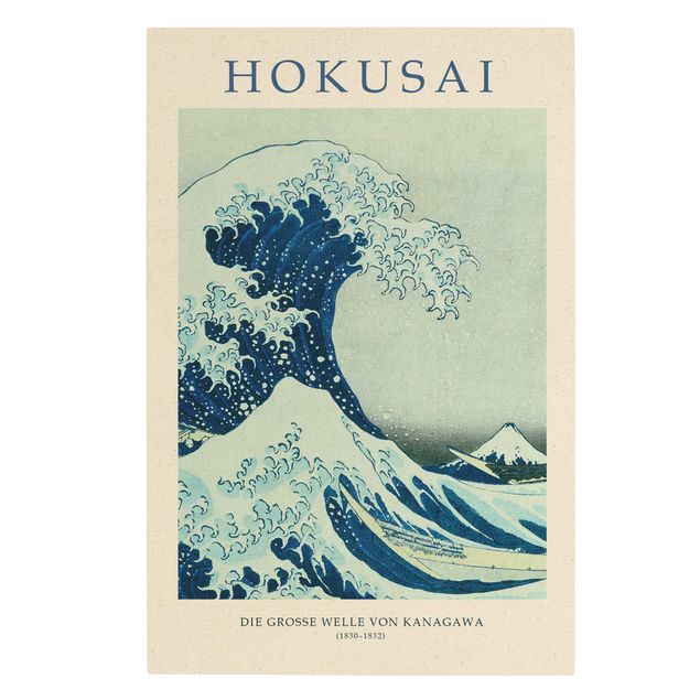 Leinwandbild Natur - Katsushika Hokusai - Die grosse Welle von Kanagawa - Museumsedition - Hochformat 2:3