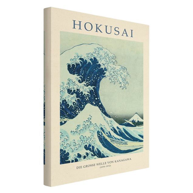Leinwandbild Natur - Katsushika Hokusai - Die grosse Welle von Kanagawa - Museumsedition - Hochformat 2:3