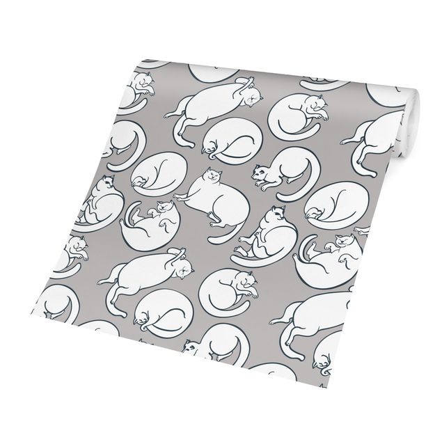 Pattern Design Katzen Muster in Grau