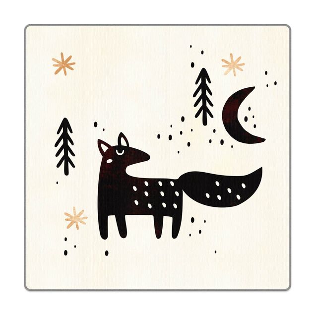 Kubistika Poster Kleiner Winterfuchs im Wald