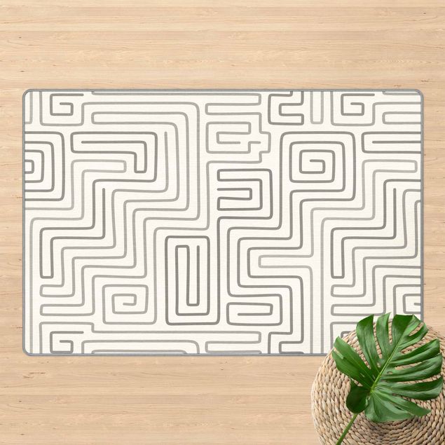 Teppich grau Labyrinth Muster in Grau