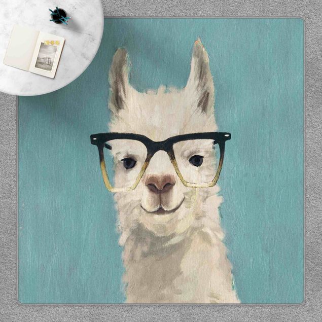 Teppich modern Lama mit Brille IV