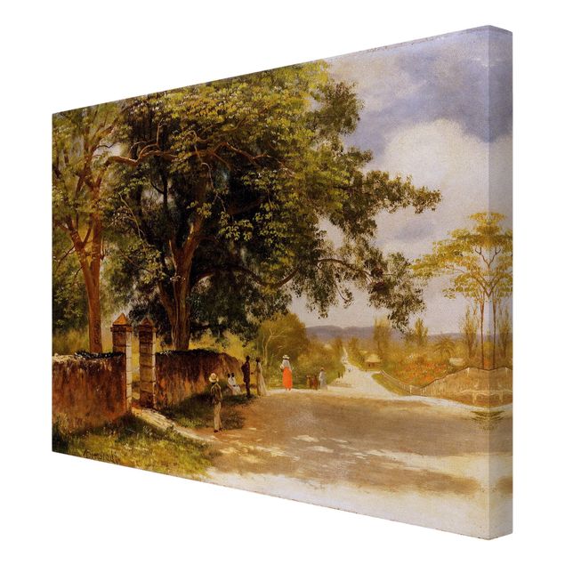 Leinwandbild - Albert Bierstadt - Straßeansicht in Nassau - Quer 4:3