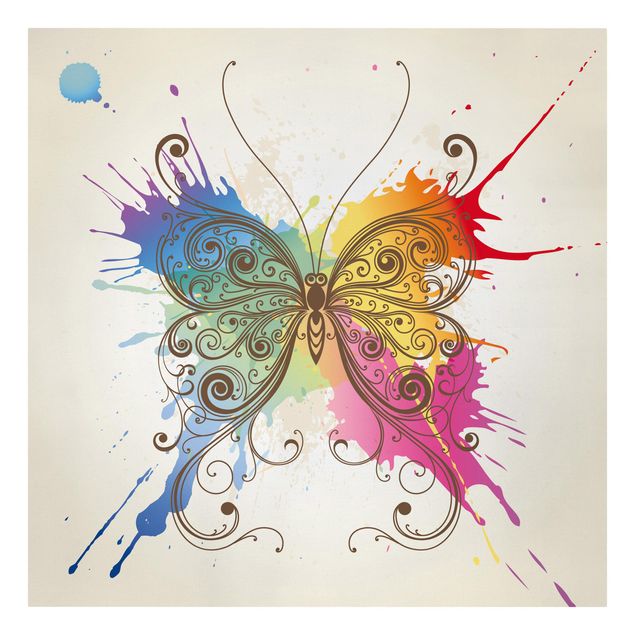 Leinwandbild - Aquarell Schmetterling - Quadrat 1:1