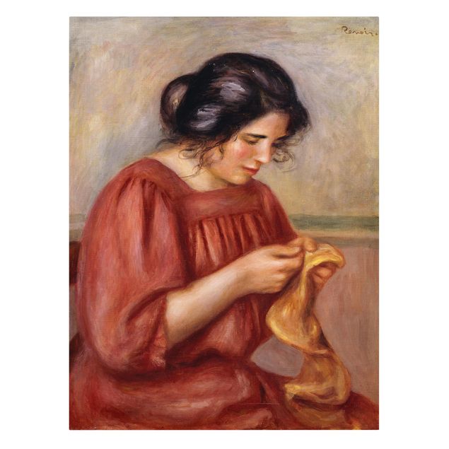 Leinwandbild - Auguste Renoir - Gabrielle beim Stopfen - Hoch 3:4