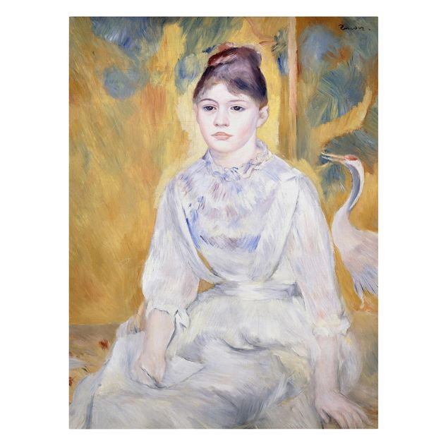 Leinwandbild - Auguste Renoir - Junges Mädchen mit einem Schwan - Hoch 3:4