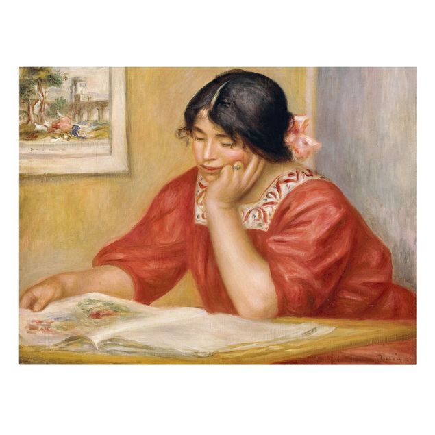Leinwandbild - Auguste Renoir - Leontine beim Lesen - Quer 4:3