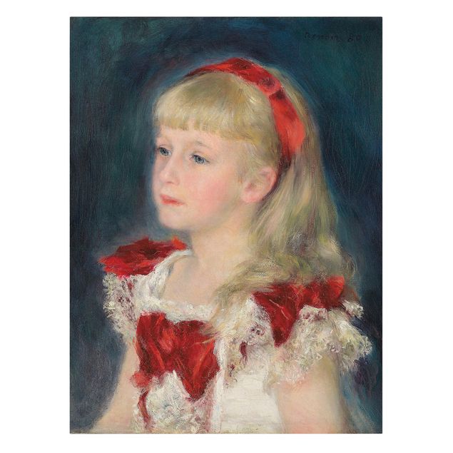 Leinwandbild - Auguste Renoir - Mademoiselle Grimprel mit rotem Haarband - Hoch 3:4