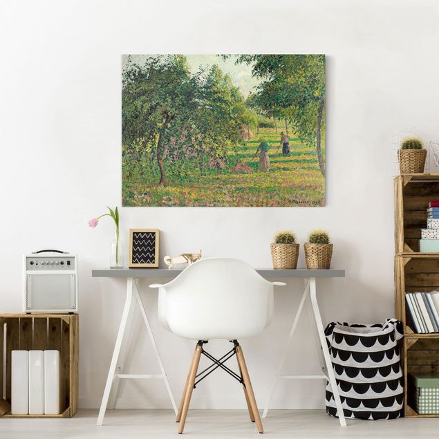 Leinwandbild Wald Camille Pissarro - Apfelbäume