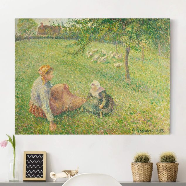 Impressionistische Gemälde Camille Pissarro - Gänsehirtin