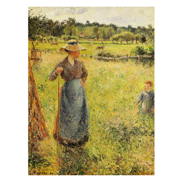 schöne Leinwandbilder Camille Pissarro - Die Heumacherin