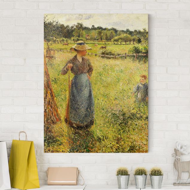 Impressionistische Gemälde Camille Pissarro - Die Heumacherin