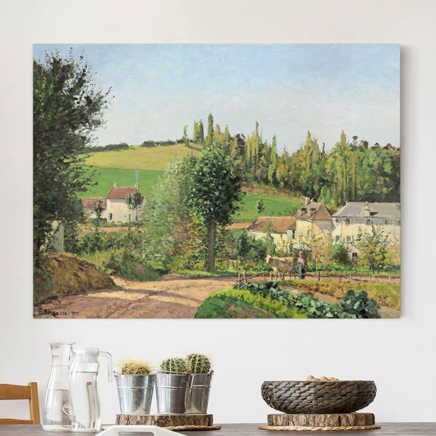 Leinwandbild - Camille Pissarro - Kleines Dorf nahe Pontoise - Quer 4:3