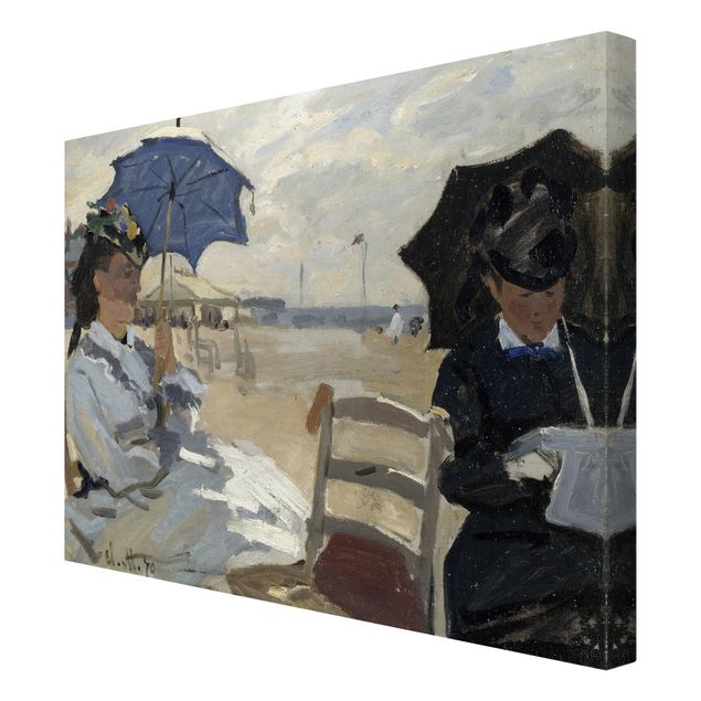 Leinwanddruck Claude Monet - Gemälde Am Strand von Trouville - Kunstdruck Quer 4:3 - Impressionismus
