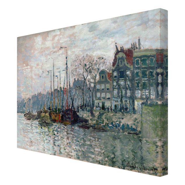 Leinwanddruck Claude Monet - Gemälde Blick auf die Prins Hendrikkade und die Kromme Waal in Amsterdam - Kunstdruck Quer 4:3