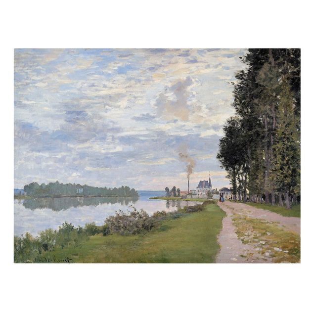Leinwanddruck Claude Monet - Gemälde Die Uferpromenade bei Argenteuil - Kunstdruck Quer 4:3 - Impressionismus