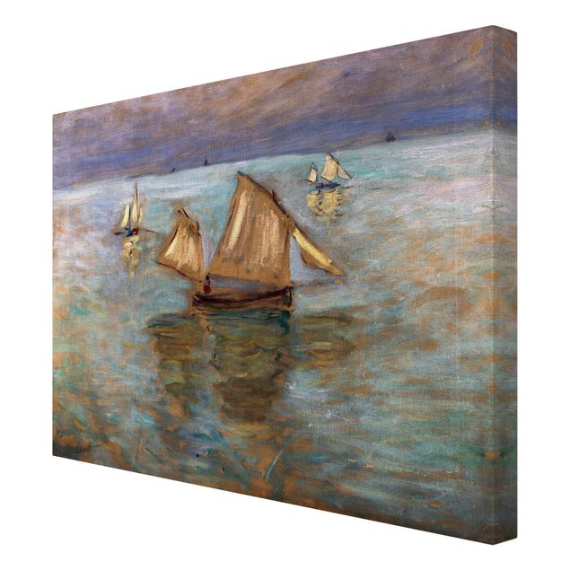 Leinwanddruck Claude Monet - Gemälde Fischerboote bei Pourville - Kunstdruck Quer 4:3 - Impressionismus