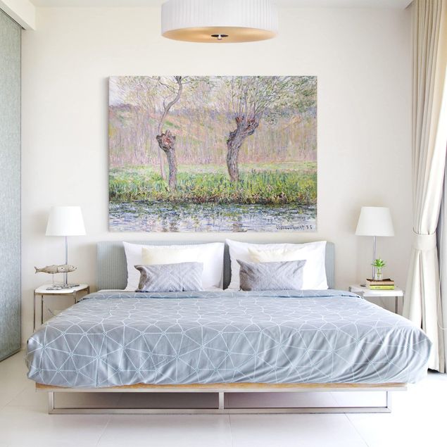 Leinwandbild Wald Claude Monet - Weidenbäume Frühling