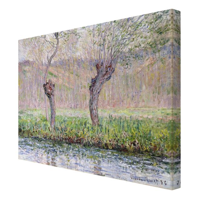 Leinwanddruck Claude Monet - Gemälde Frühling, Weidenbäume - Kunstdruck Quer 4:3 - Impressionismus