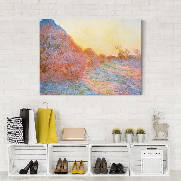 Sonnenuntergang Leinwand Claude Monet - Strohschober