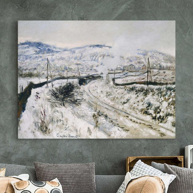 Leinwand Natur Claude Monet - Zug im Schnee