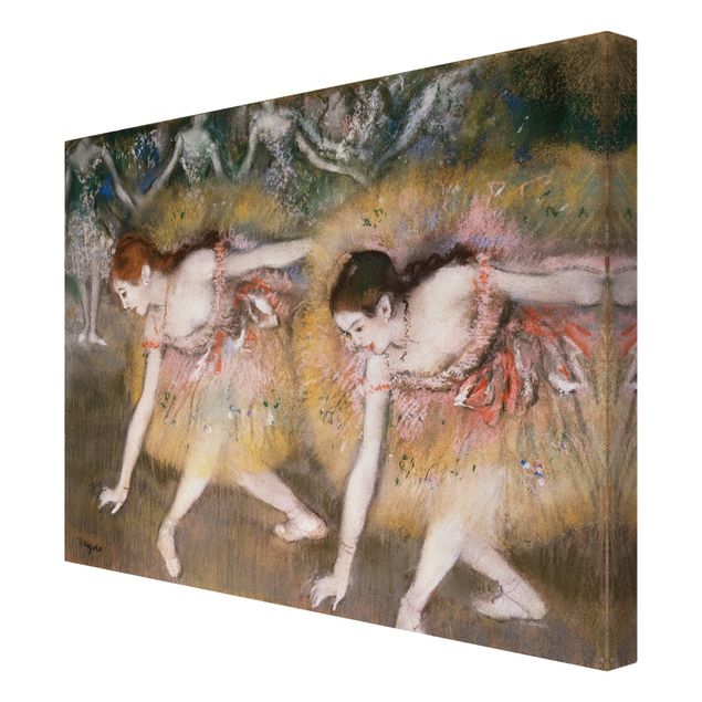 Leinwandbild - Edgar Degas - Sich verbeugende Ballerinen - Quer 4:3