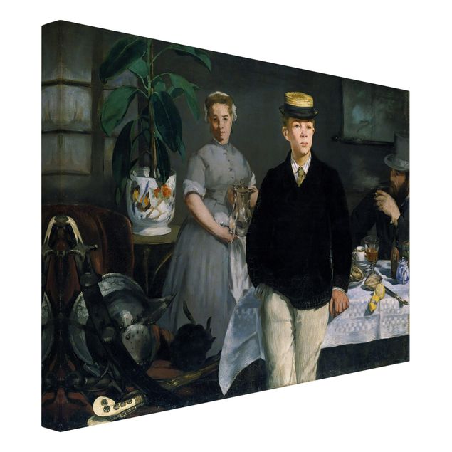 Leinwandbild - Edouard Manet - Frühstück im Atelier - Quer 4:3