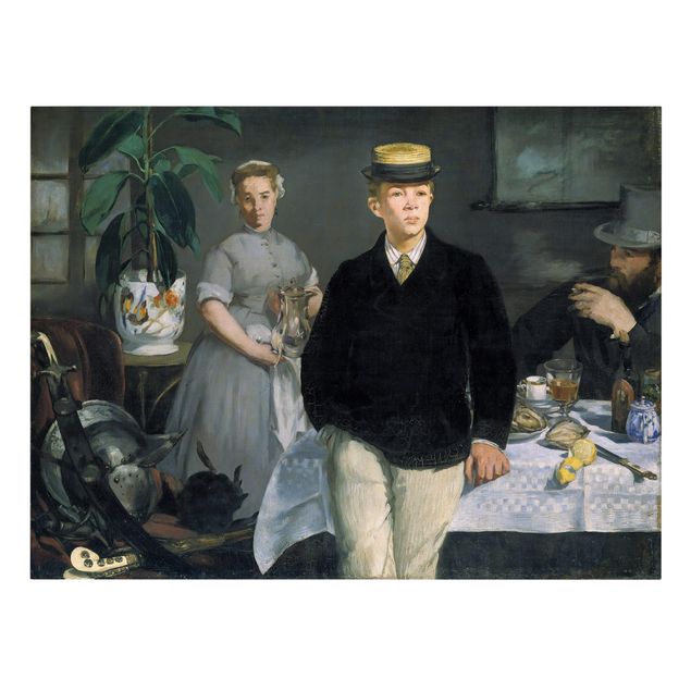 Leinwandbild - Edouard Manet - Frühstück im Atelier - Quer 4:3