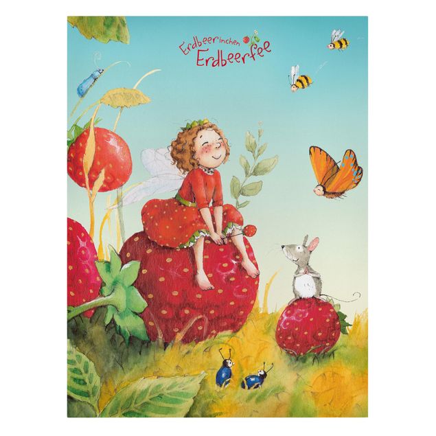Leinwandbild - Erdbeerinchen Erdbeerfee - Zauberhaft - Hoch 3:4