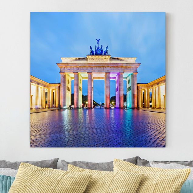 Leinwandbilder Städte Erleuchtetes Brandenburger Tor
