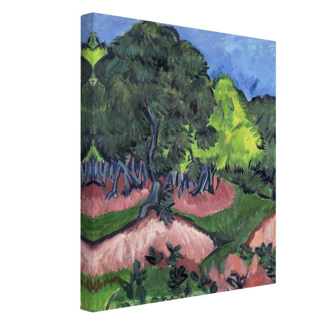 Leinwandbild Wald Ernst Ludwig Kirchner - Landschaft mit Kastanienbaum