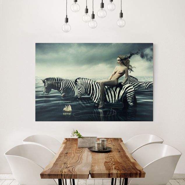 Bilder Frauenakt mit Zebras